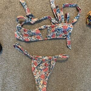 Strawberry Milk Mob Floral Bikini Set